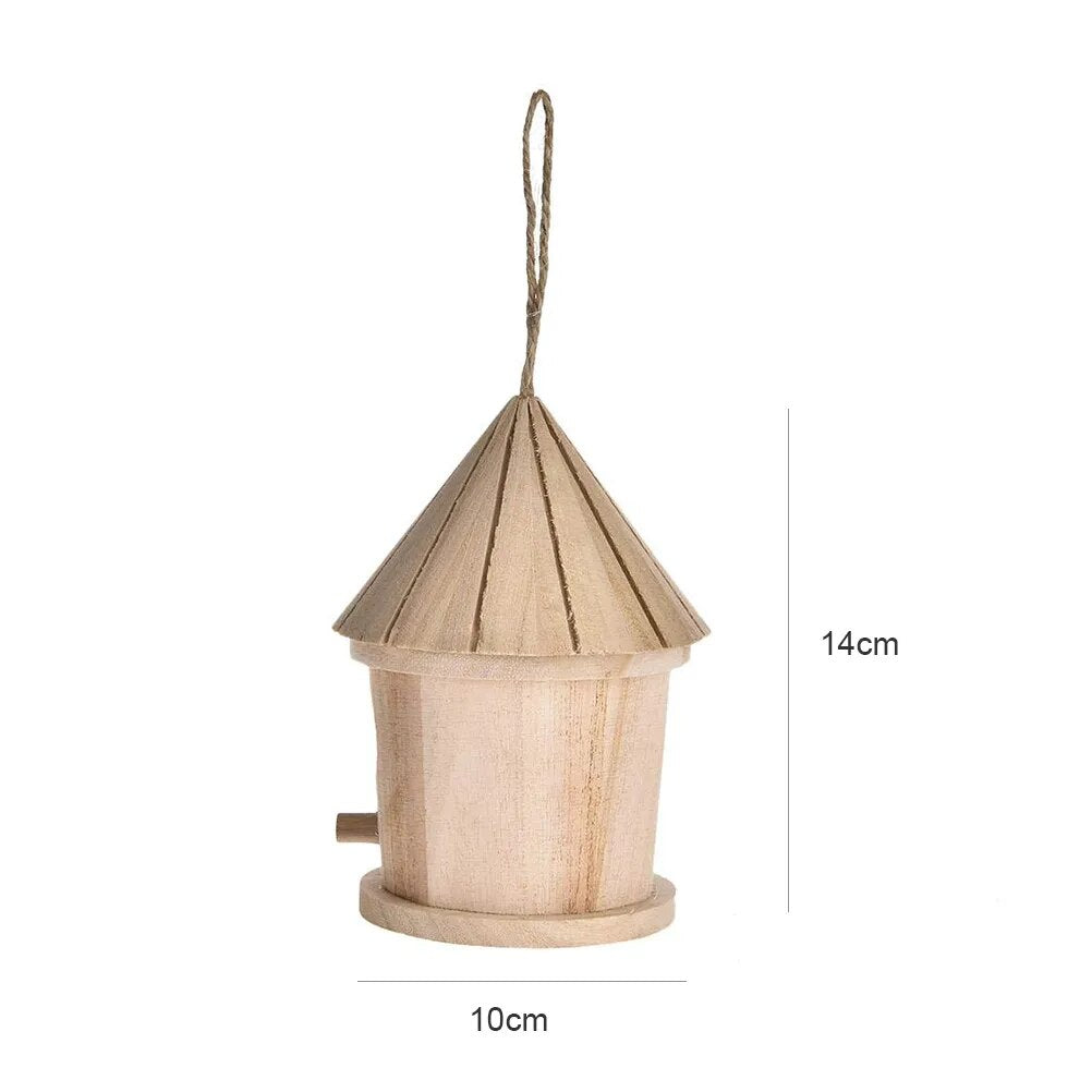Rustic Wooden Bird House: Hanging Nest for a Natural Resting Place