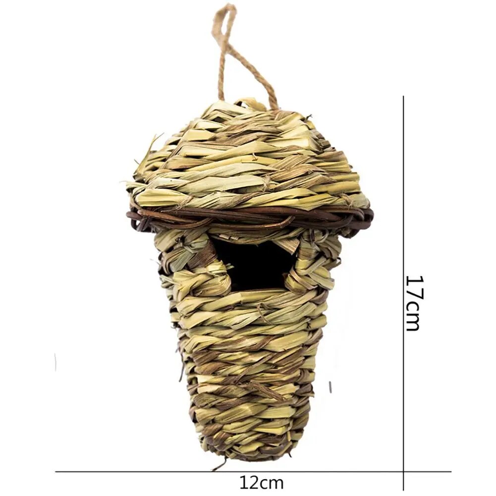 Natural Grass Bird Cage: Stylish Outdoor Avian Retreat