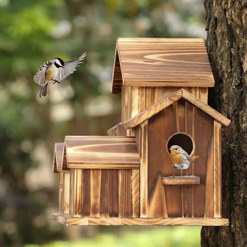 Artisan-Crafted Hanging Hummingbird Haven for Garden Serenity!