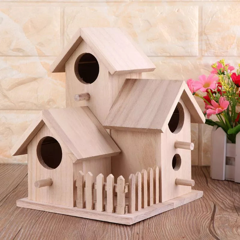 Artistic Wooden Bird House: A Charming Breeding Haven for Your Garden