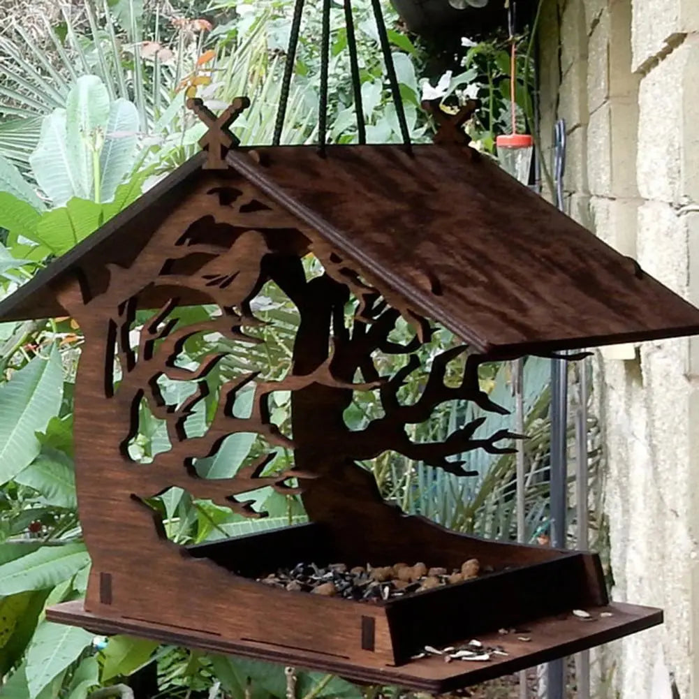 Whimsical Wood Birdhouse Feeder for a Tweet-tastic Feast!