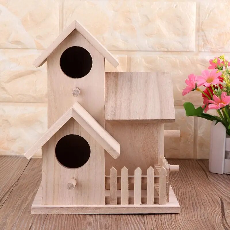 Artistic Wooden Bird House: A Charming Breeding Haven for Your Garden