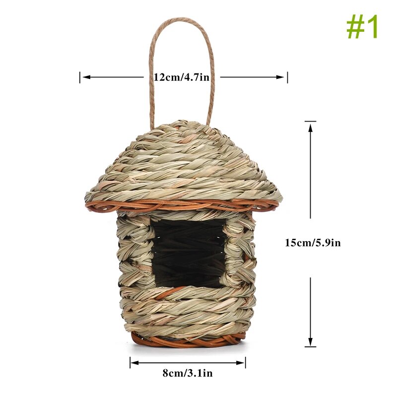 Hand-Woven Grass Bird House: Cozy Nesting Retreat for Small Birds