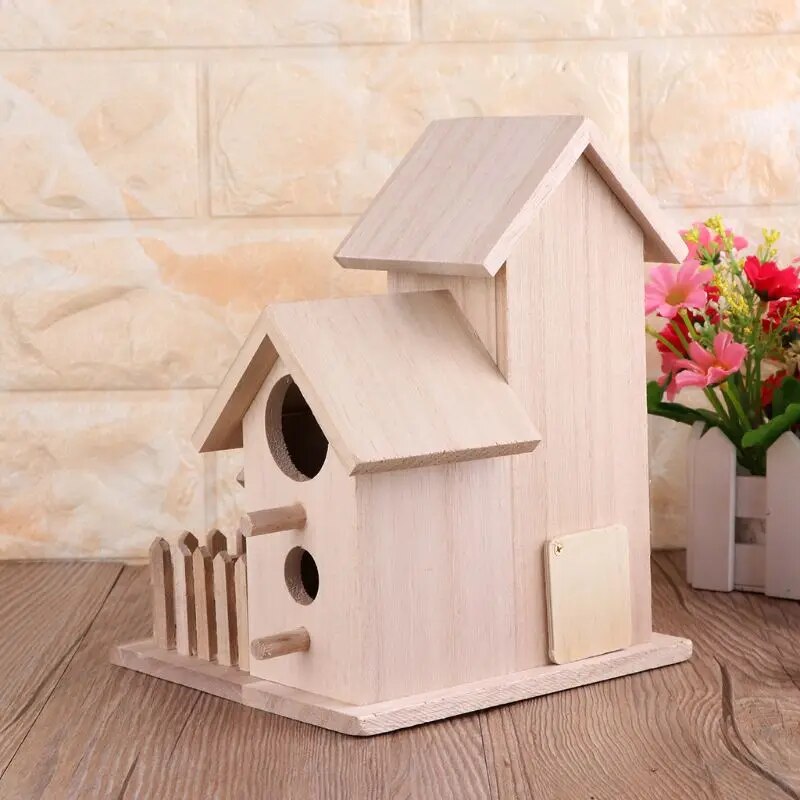 Artistic Wooden Bird House: A Charming Breeding Haven for Your Garden