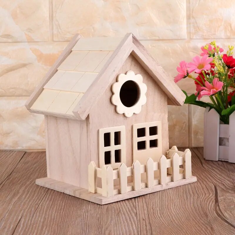 Artistic Wooden Bird House: A Charming Breeding Haven for Your Garden