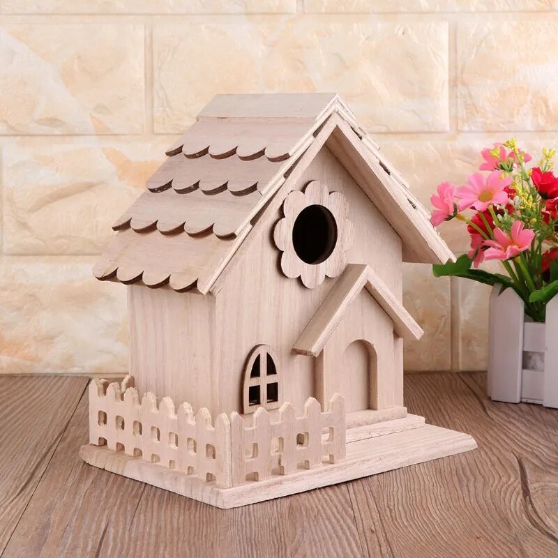 Artistic Wooden Bird House: A Charming Breeding Haven for Your Garden