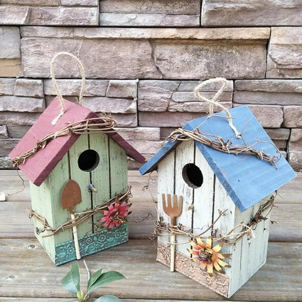 Charming Rural Wooden Bird House: 6 Styles for Your Outdoor Garden